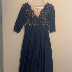 Navy blue evening gown